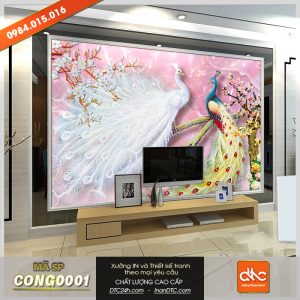 Tranh chim công đẹp cao cấp tphcm