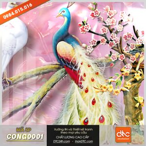 Tranh chim công đẹp cao cấp tphcm