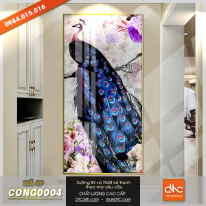 Tranh chim công đẹp lộng lẫy cao cấp