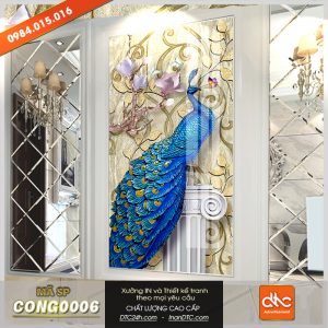 Tranh chim công và hoa văn hiện đại