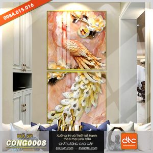 Tranh con chim công 3d tuyệt đẹp