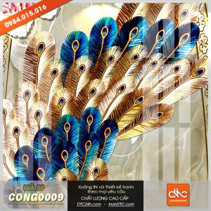 Tranh con công đẹp 3d