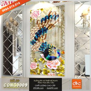 Tranh con công đẹp 3d