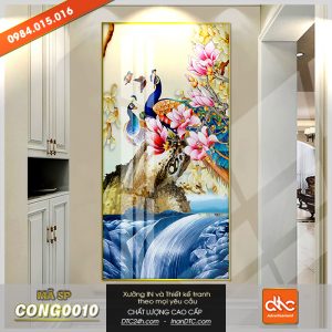 Tranh con công đẹp 3d