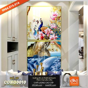 Tranh con công đẹp 3d