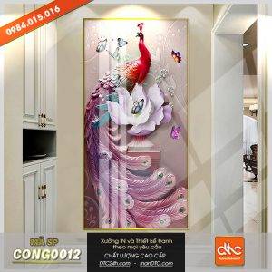 Tranh con công 3d tuyệt đẹp