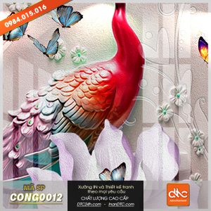 Tranh con công 3d tuyệt đẹp 2