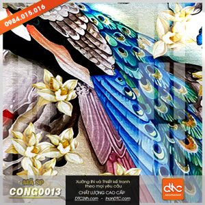 Tranh chim công treo tường cao cấp 2
