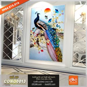 Tranh chim công treo tường cao cấp 1