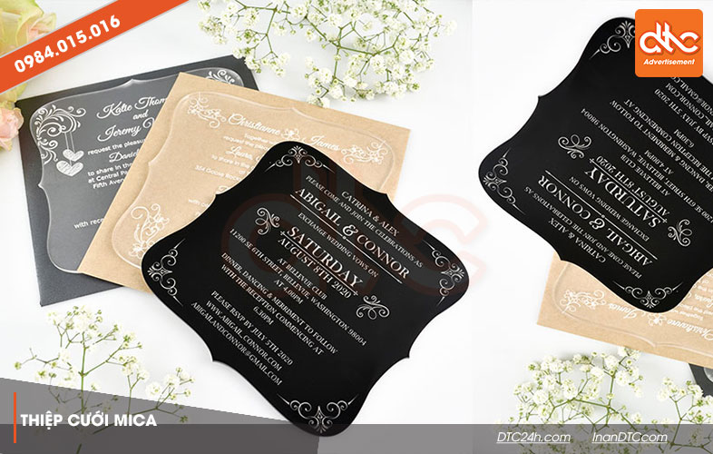 Nhận gia công thiệp cưới mica cao cấp giá rẻ