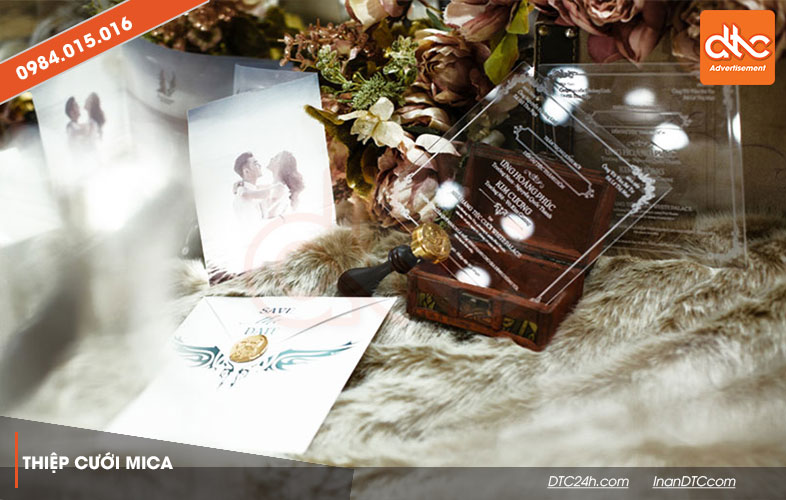Thiệp cưới mica cao cấp ưng hoàng phúc