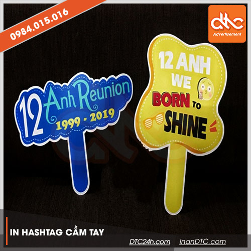 làm hashtag cầm tay giá rẻ lấy liền